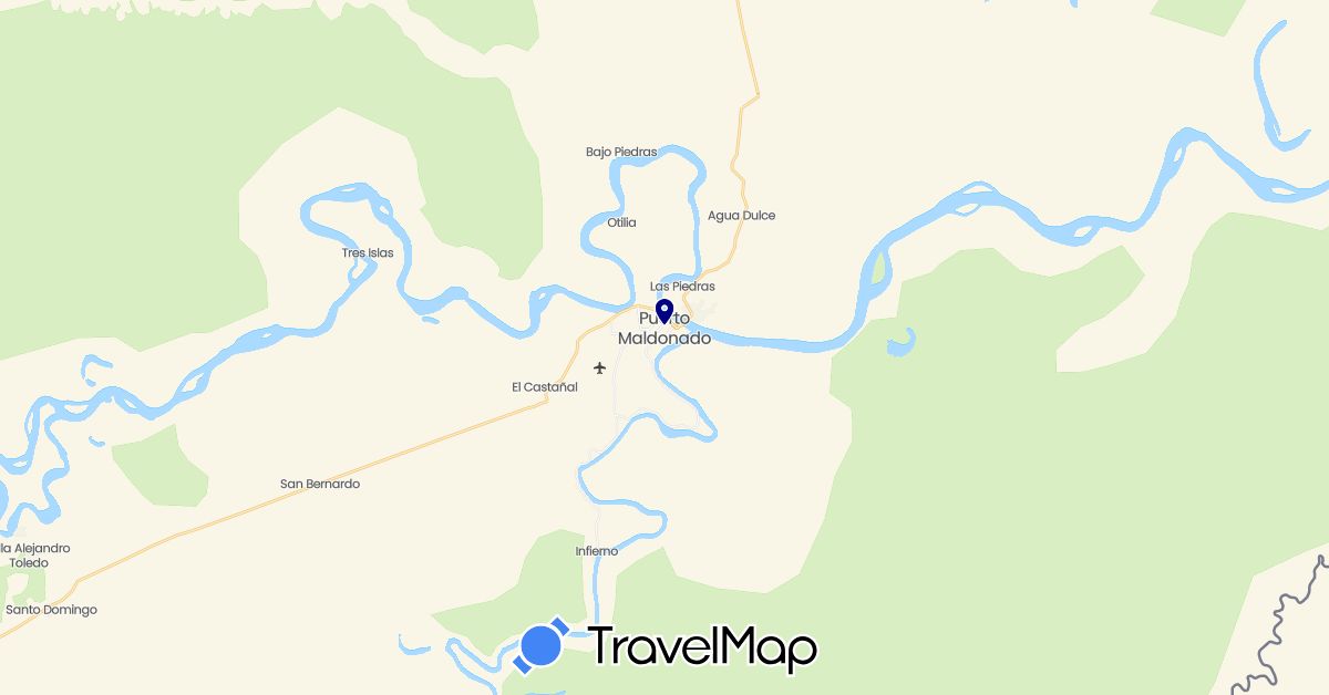 TravelMap itinerary: driving in Peru (South America)